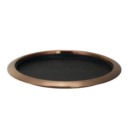 Service Ideas Tray with Removable Insert, 12" Round, Stainless Steel, Rose Gold TR1412RIRG